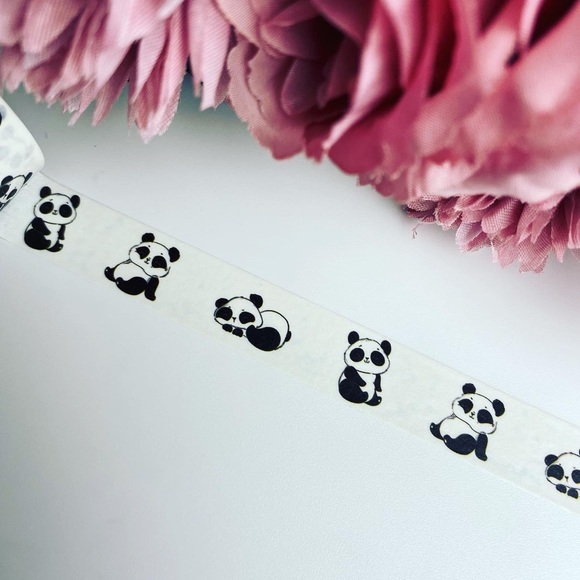 Rolly Polly Baby Pandas, Washi Tape, 1 Full Roll - Picture 7 of 7